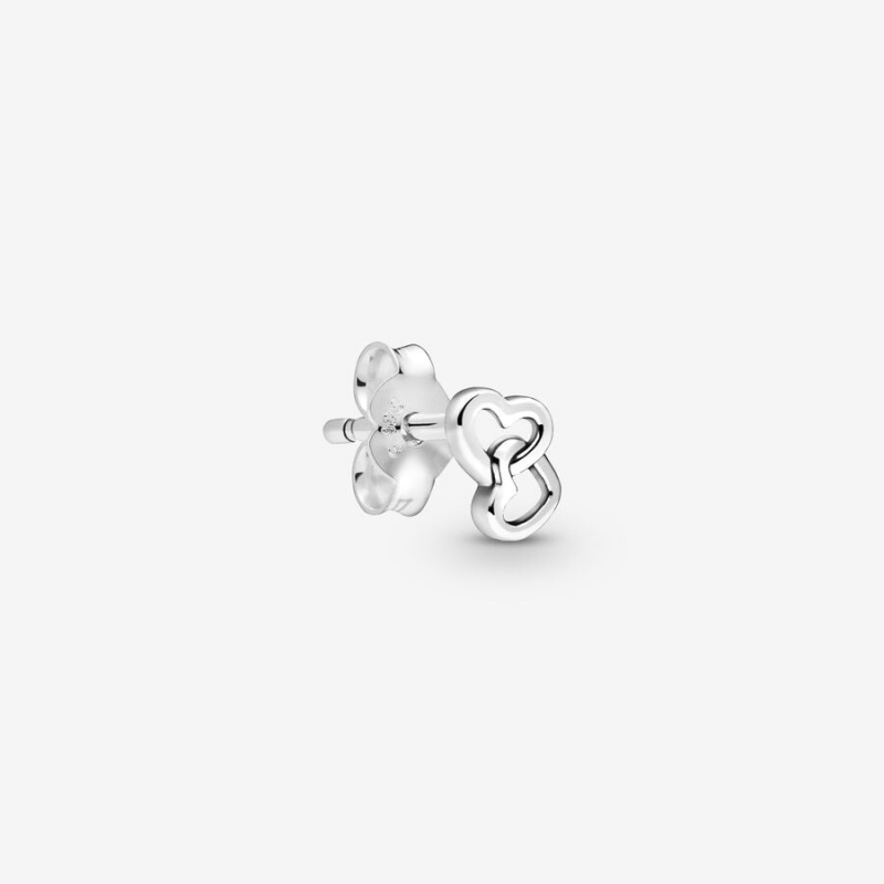 Pandora MEed Hearts Single Stud Earrings Sterling Silver | 206-MTGKCX