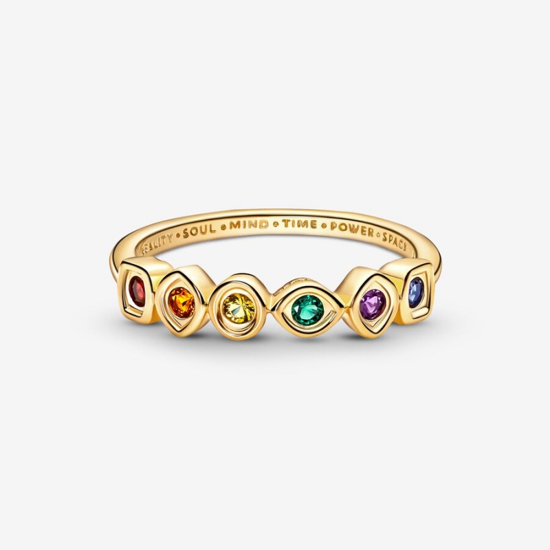 Pandora Marvel The Avengers Infinity Stones Pinky Rings Gold Plated | 179-PVNRHK