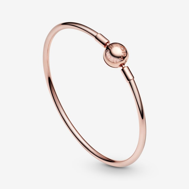 Pandora Moments Bangle Bangles Rose Gold Plated | 780-QLZIRP