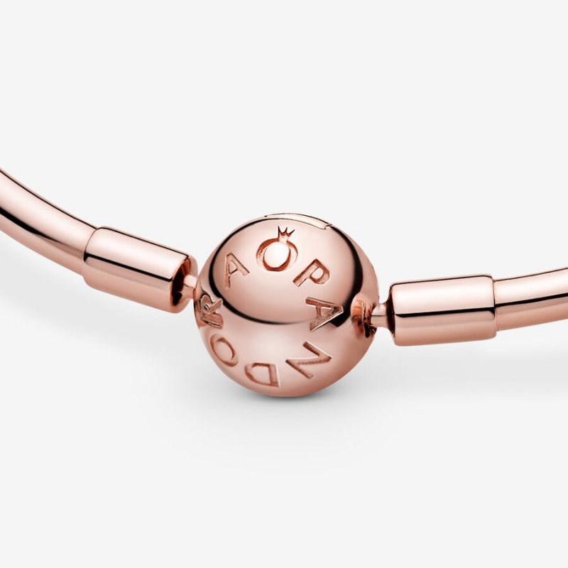 Pandora Moments Bangle Bangles Rose Gold Plated | 780-QLZIRP