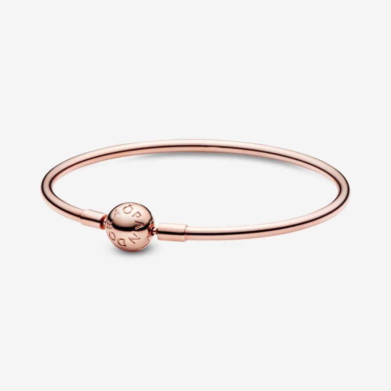 Pandora Moments Bangle Bangles Rose Gold Plated | 780-QLZIRP