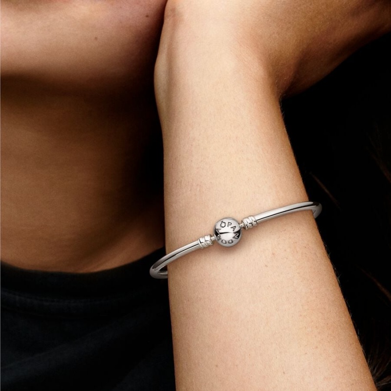 Pandora Moments Bangle Charm Bracelets Sterling Silver | 194-ZNQURK