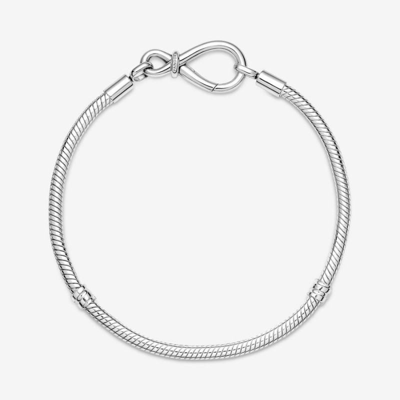 Pandora Moments Infinity Knot Snake Charm Bracelets Sterling Silver | 015-EZUNOX