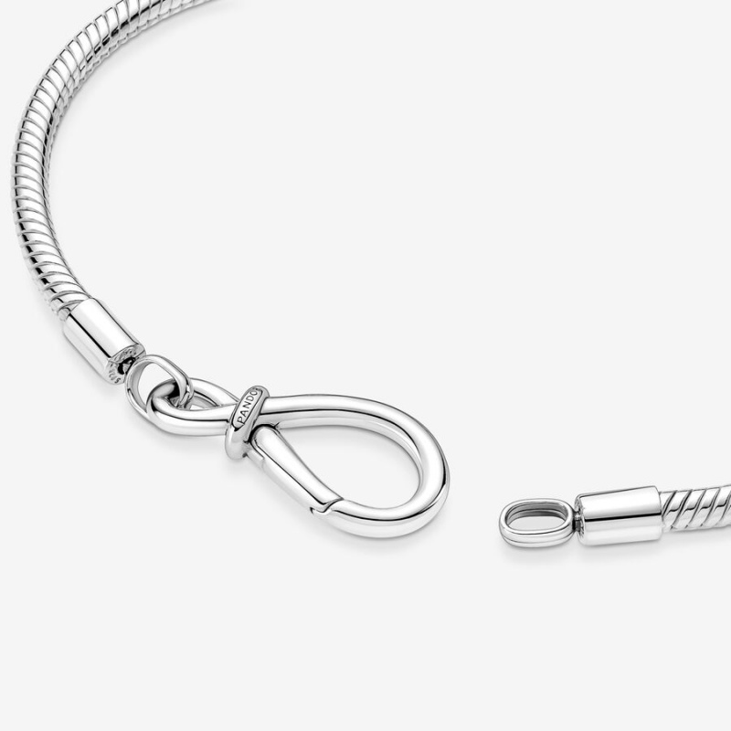 Pandora Moments Infinity Knot Snake Charm Bracelets Sterling Silver | 015-EZUNOX