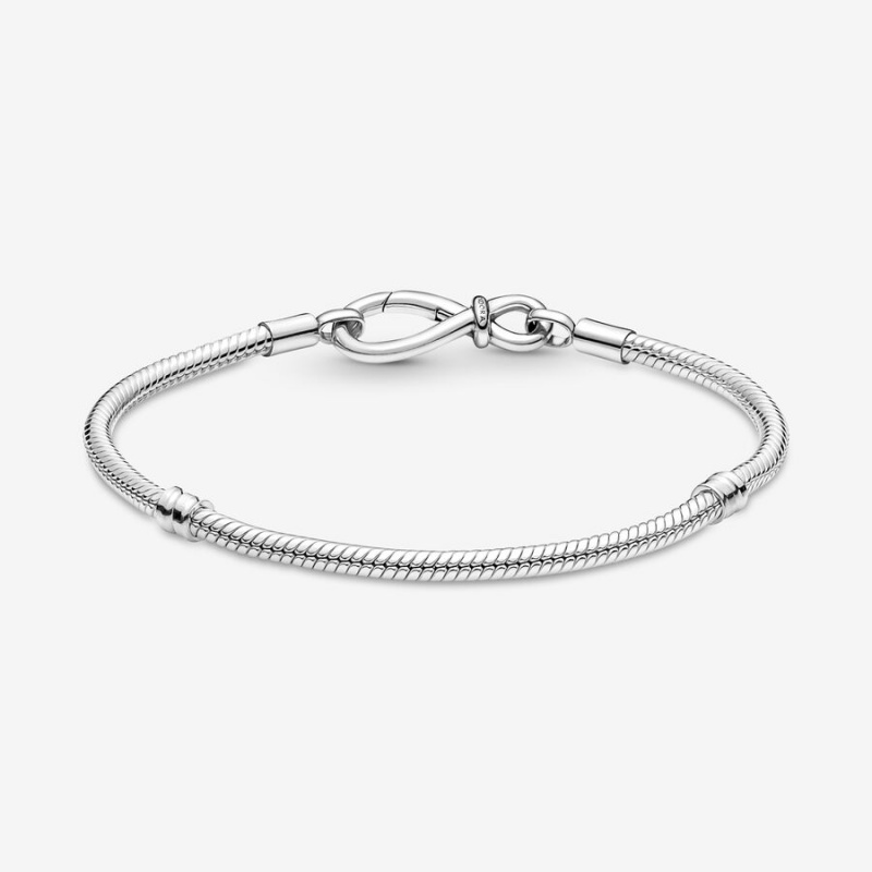 Pandora Moments Infinity Knot Snake Charm Bracelets Sterling Silver | 015-EZUNOX