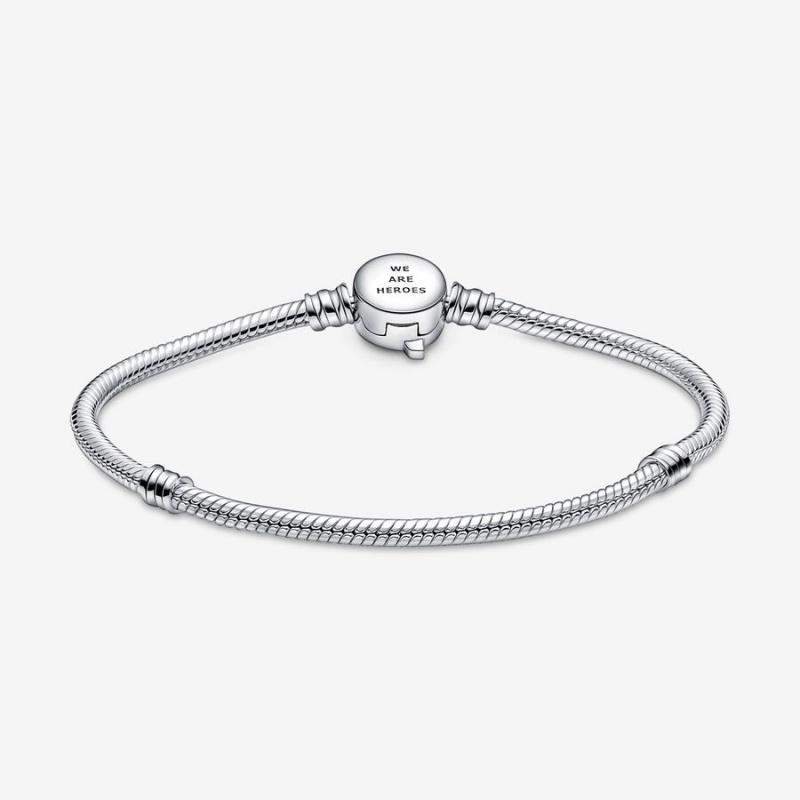 Pandora Moments Marvel The Avengers Logo Clasp Snake Charm Bracelets Sterling Silver | 362-CYVJIR