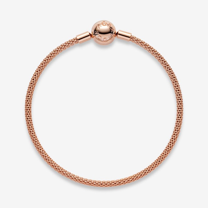 Pandora Moments Mesh Charm Bracelets Rose Gold Plated | 195-SFAYBK