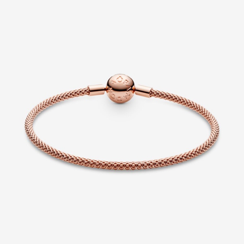 Pandora Moments Mesh Charm Bracelets Rose Gold Plated | 195-SFAYBK