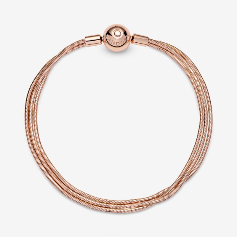 Pandora Moments Multi Snake Chain Bracelets Rose Gold Plated | 759-GSPYFE