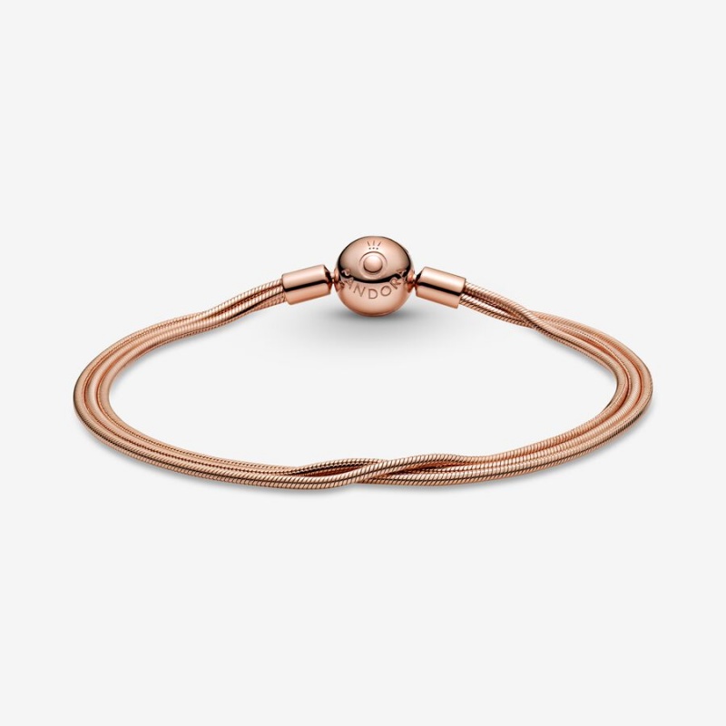 Pandora Moments Multi Snake Chain Bracelets Rose Gold Plated | 759-GSPYFE