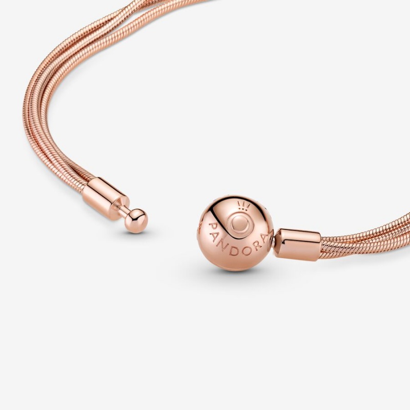 Pandora Moments Multi Snake Chain Bracelets Rose Gold Plated | 759-GSPYFE