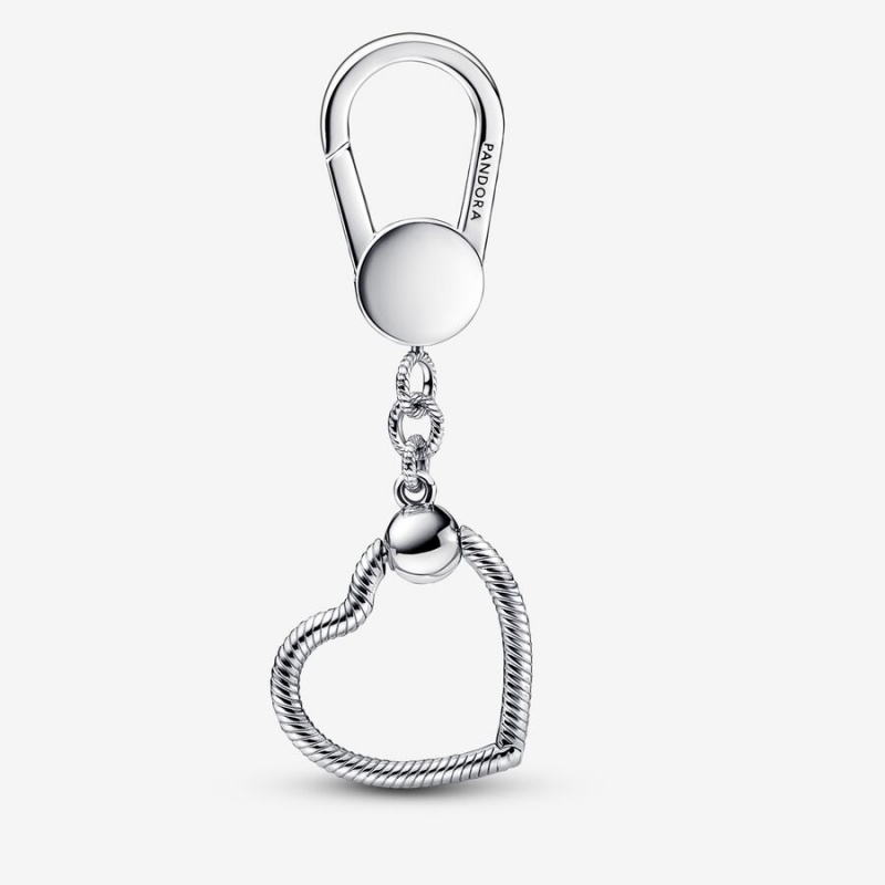 Pandora Moments Small Heart Bag Charm Holders Sterling Silver | 359-APFGOX