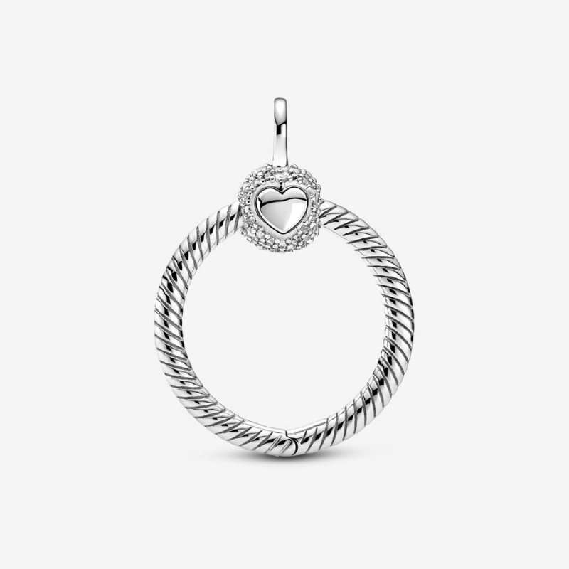 Pandora Moments Small Pavé O Charm Pendants Sterling Silver | 372-XDRSTU