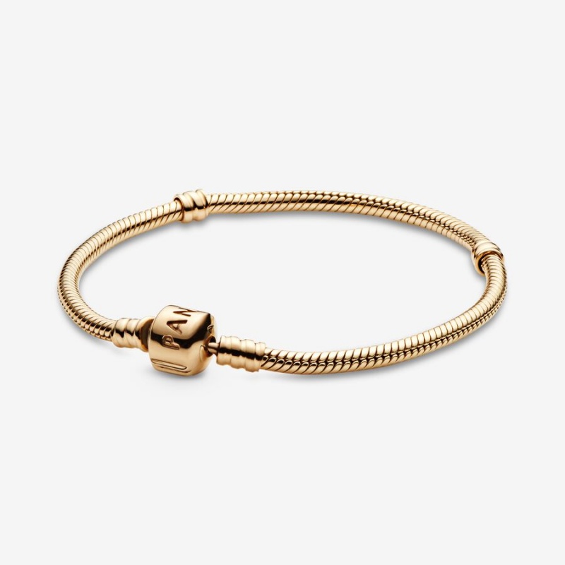 Pandora Moments Snake Chain Bracelets Gold | 245-EGFASZ