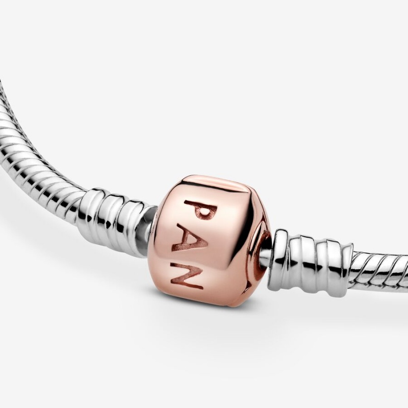 Pandora Moments Snake Chain Bracelets Two-tone | 034-THBVPO