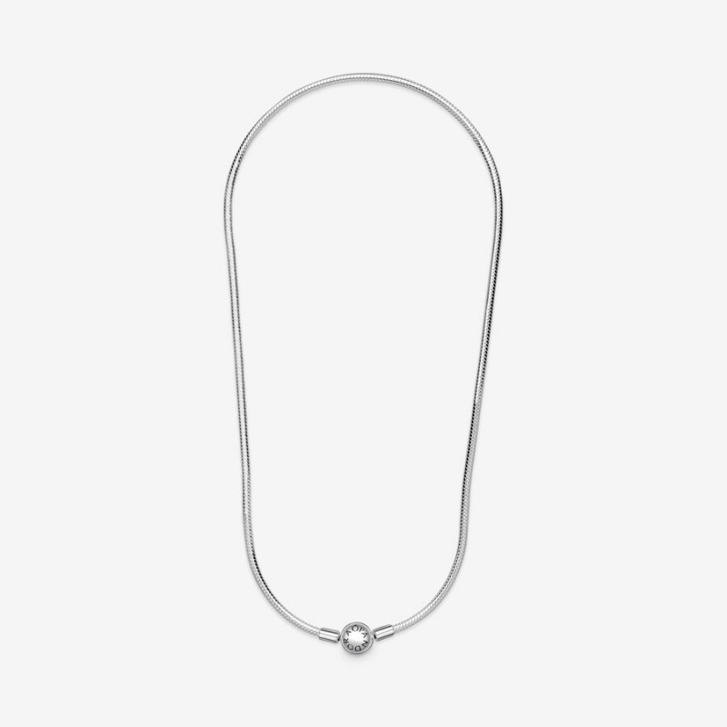 Pandora Moments Snake Chain Necklaces Sterling Silver | 023-EHLJFV