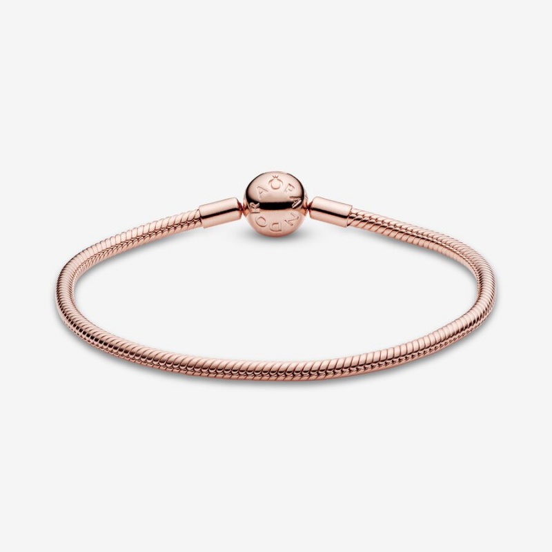 Pandora Moments Snake Charm Bracelets Rose Gold Plated | 107-OABYSZ