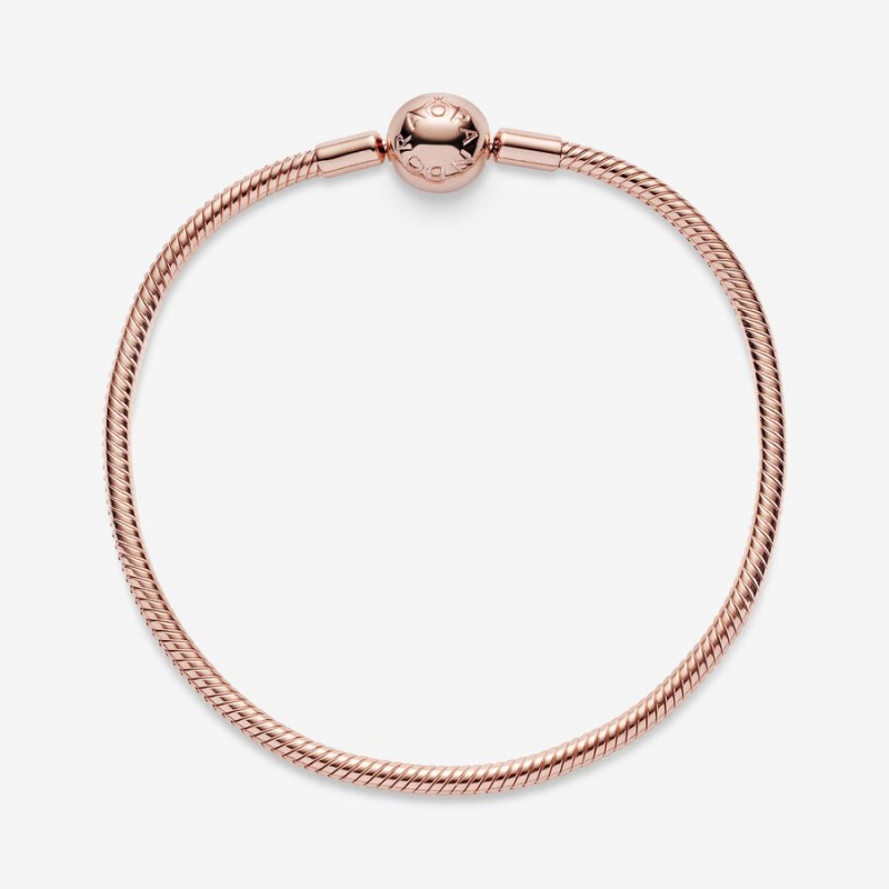 Pandora Moments Snake Charm Bracelets Rose Gold Plated | 107-OABYSZ