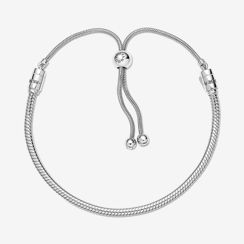 Pandora Moments Snake Slider Charm Bracelets Sterling Silver | 470-JMFUQT