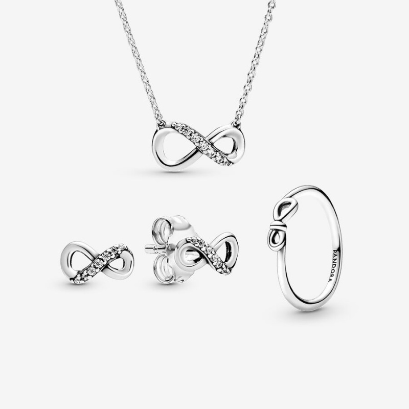 Pandora Necklace & Earring Sets Sterling Silver | 530-IPREAZ