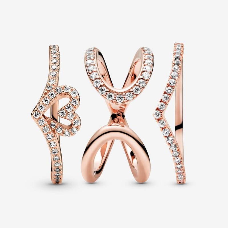 Pandora Pandora ME Pavé Pinky Rings Rose Gold Plated | 097-RBAVEO