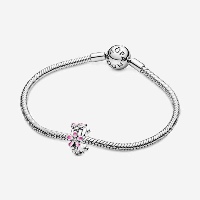 Pandora Pink Daisy Flower Clip Clips Sterling Silver | 703-OBUFCA