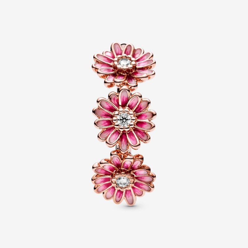 Pandora Pink Daisy Flower Trio Statement Rings Rose Gold Plated | 940-XARUBD