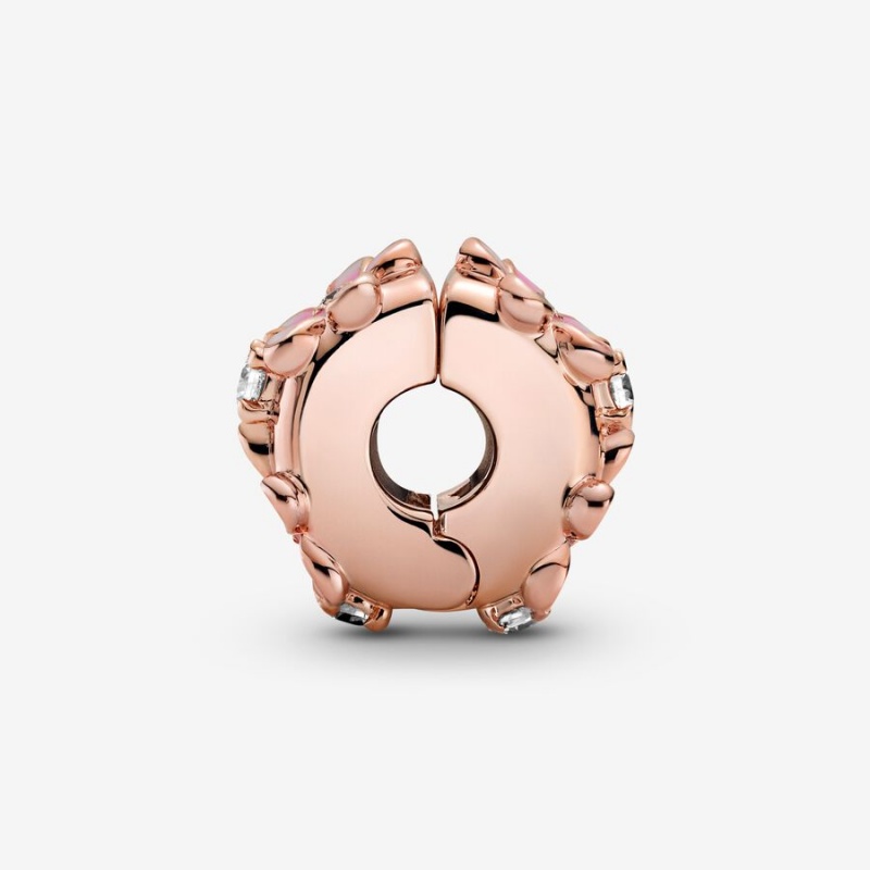 Pandora Pink Daisy Spacer Clip Clips Rose Gold Plated | 921-JTRUMY