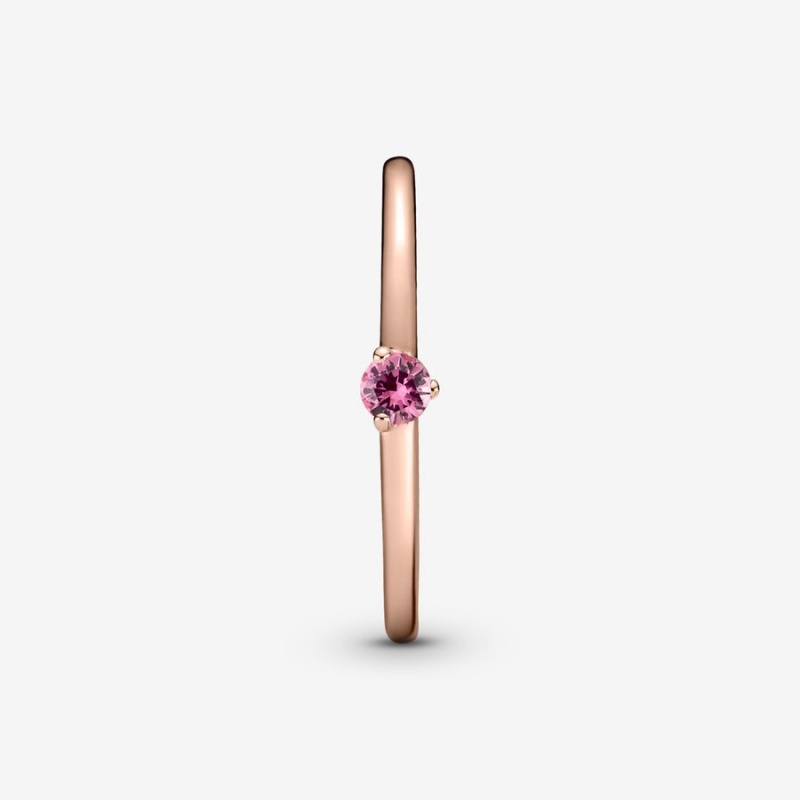 Pandora Pink Solitaire Halo & Solitaire Rings Rose Gold Plated | 874-XMRICN