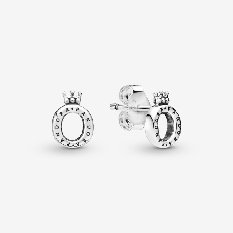 Pandora Polished Crown Os Stud Earrings Sterling Silver | 743-JPWCNG