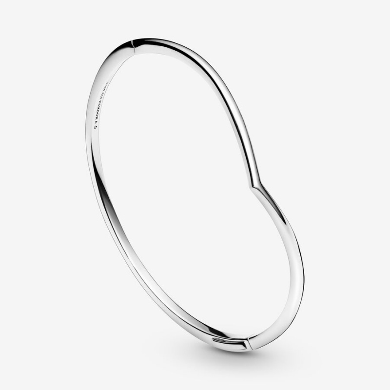 Pandora Polished Wishbone Bangle Bangles Sterling Silver | 387-ICKRXL