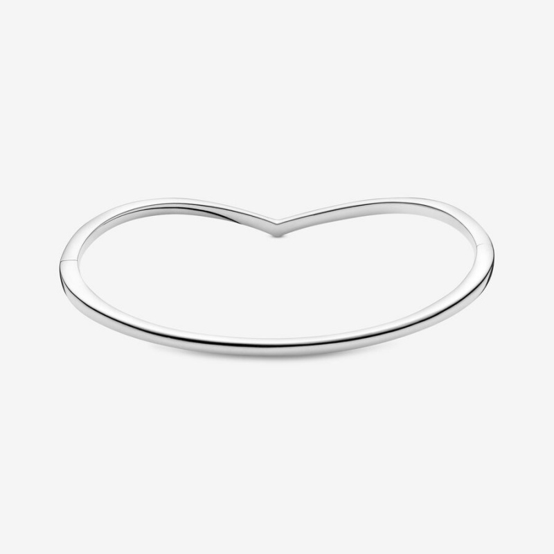 Pandora Polished Wishbone Bangle Bangles Sterling Silver | 387-ICKRXL