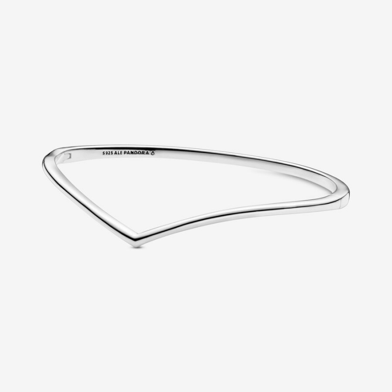 Pandora Polished Wishbone Bangle Bangles Sterling Silver | 387-ICKRXL