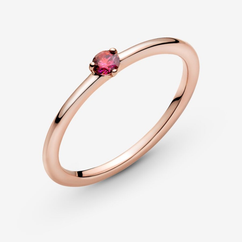 Pandora Red Solitaire Halo & Solitaire Rings Rose Gold Plated | 870-WLMKUZ