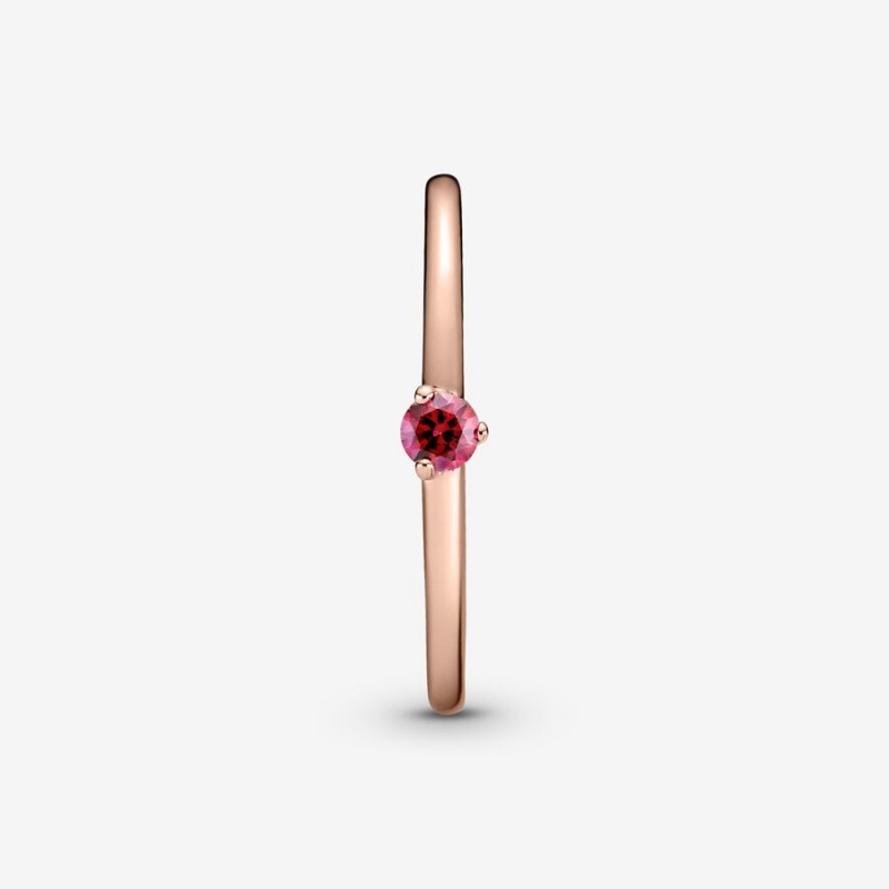 Pandora Red Solitaire Halo & Solitaire Rings Rose Gold Plated | 870-WLMKUZ