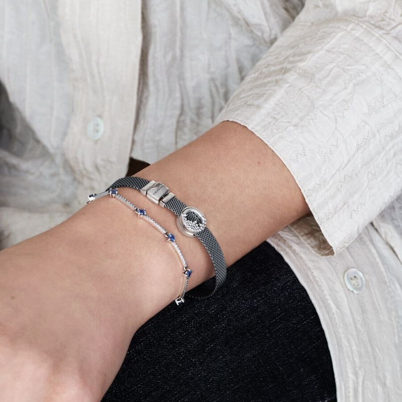 Pandora Reflexions™ Mesh Charm Bracelets Sterling Silver | 453-OYJNET