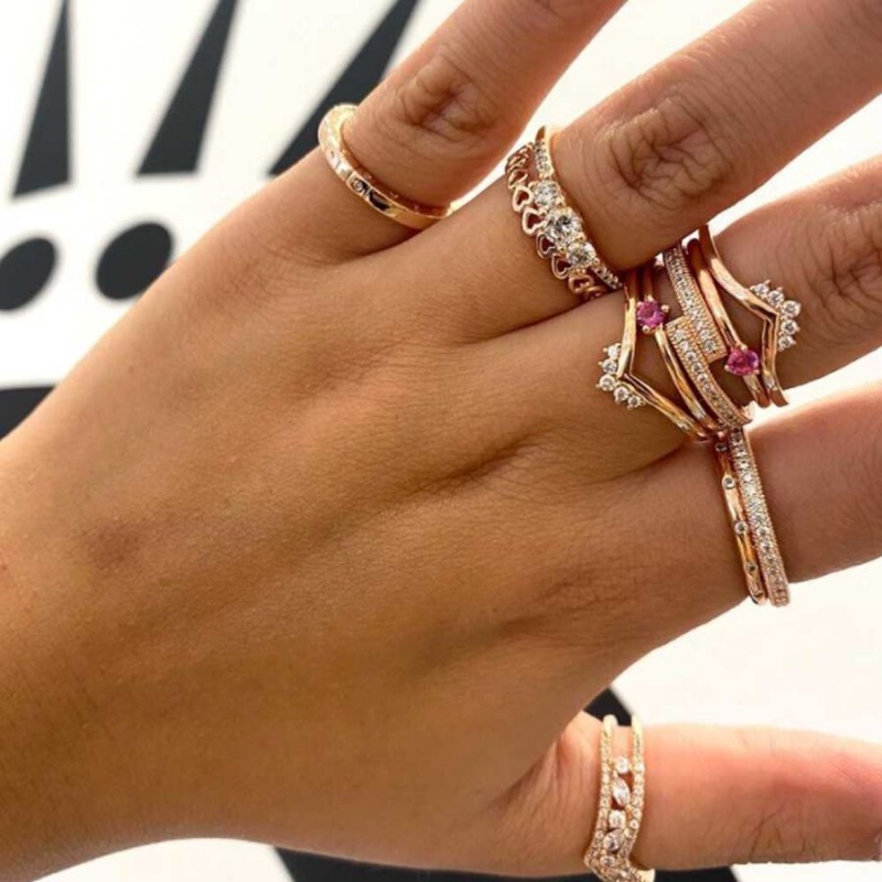 Pandora Ring Sets Rose Gold Plated | 184-BEJGSC