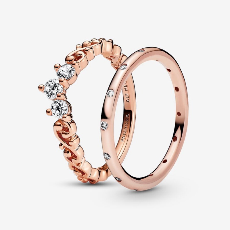 Pandora Ring Sets Rose Gold Plated | 928-ATWGIR