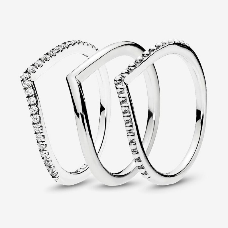 Pandora Ring Sets Sterling Silver | 295-IFBCJM