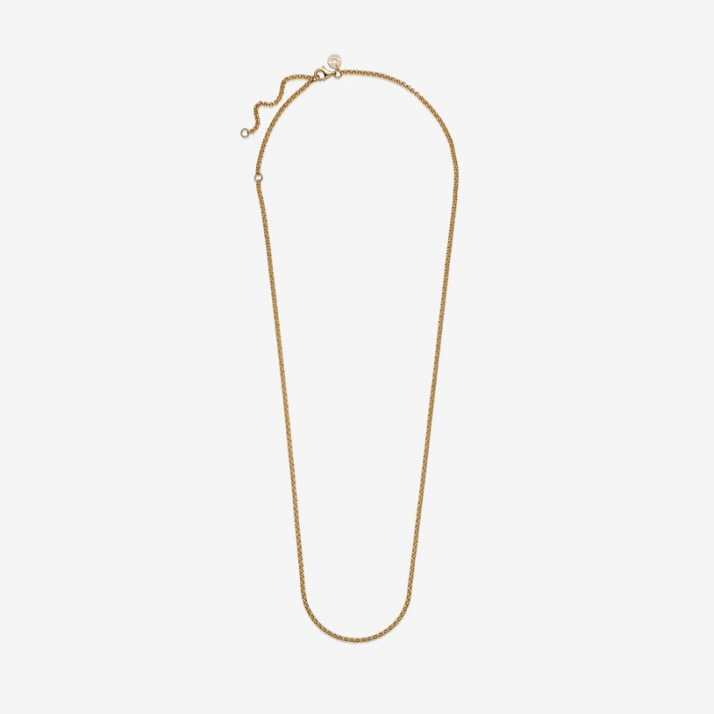 Pandora Rolo Chain Necklaces Gold Plated | 826-NRWEDG