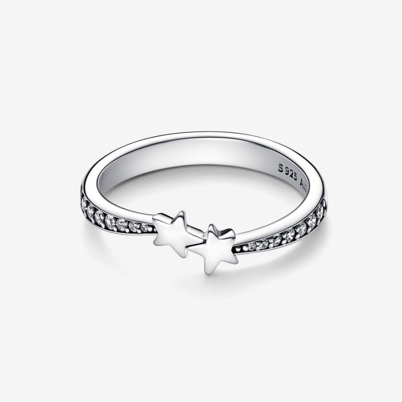 Pandora Shooting Stars Sparkling Stackable Rings Sterling Silver | 810-RWIQYC