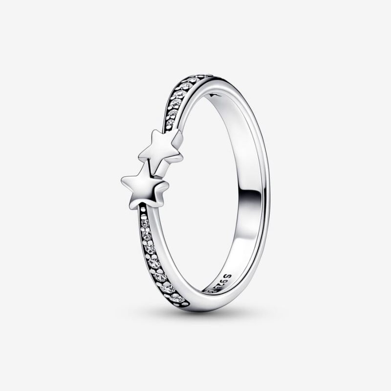 Pandora Shooting Stars Sparkling Stackable Rings Sterling Silver | 810-RWIQYC