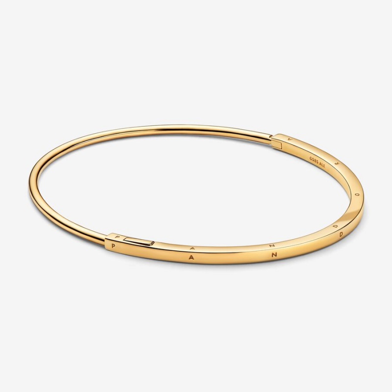 Pandora Signature I-D Bangle Bangles Gold | 452-HUCONL