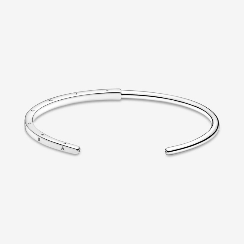 Pandora Signature I-D Open Bangle Bangles Sterling Silver | 295-RQUOWZ