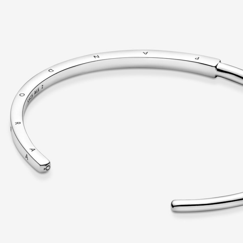 Pandora Signature I-D Open Bangle Bangles Sterling Silver | 295-RQUOWZ