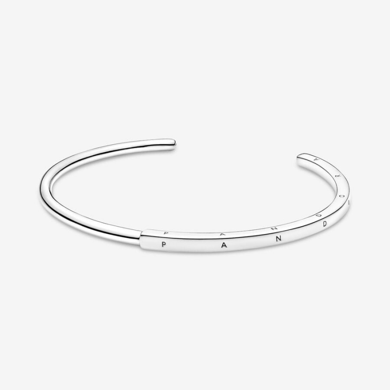 Pandora Signature I-D Open Bangle Bangles Sterling Silver | 295-RQUOWZ