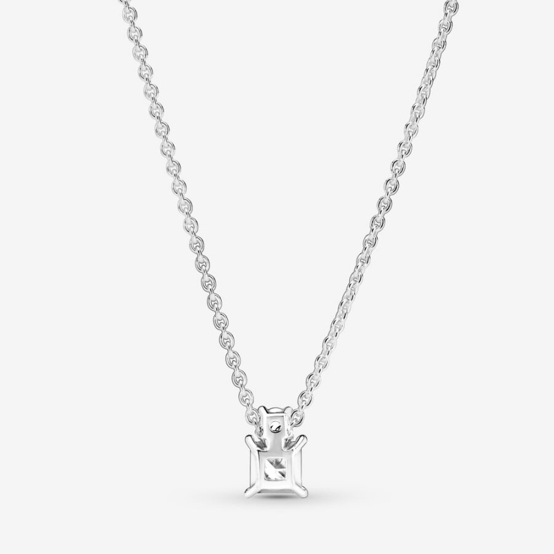 Pandora Sparkling Collier Round & Square Pendant Necklaces Sterling Silver | 947-BEMLCU