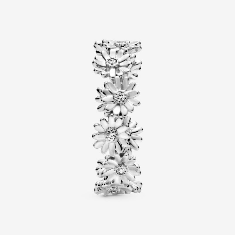 Pandora Sparkling Daisy Flower Crown Band Rings Sterling Silver | 521-NLGSIM