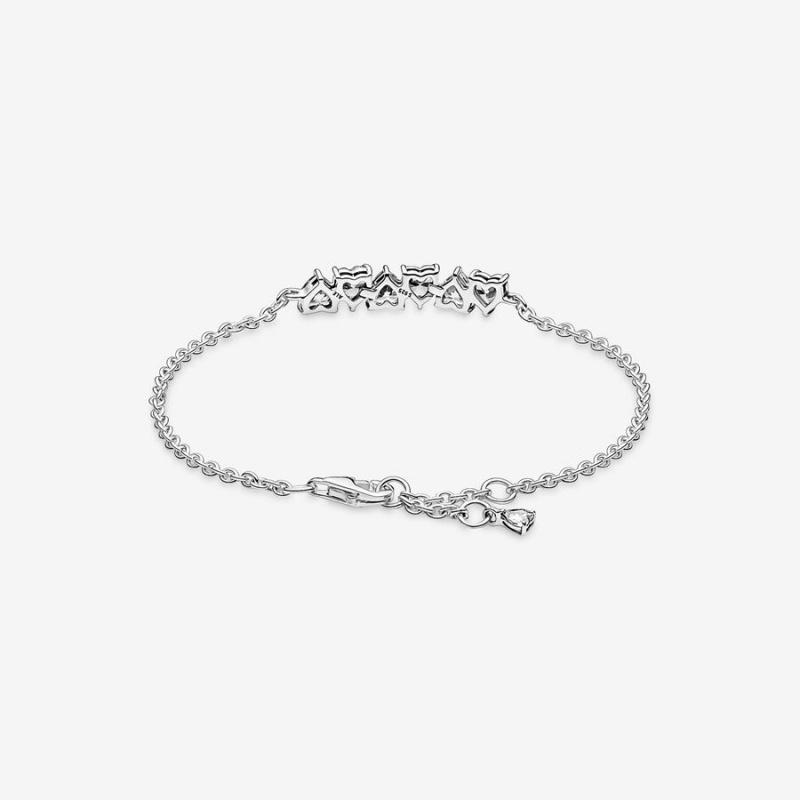 Pandora Sparkling Endless Hearts Non-charm Bracelets Sterling Silver | 980-TKOXPM