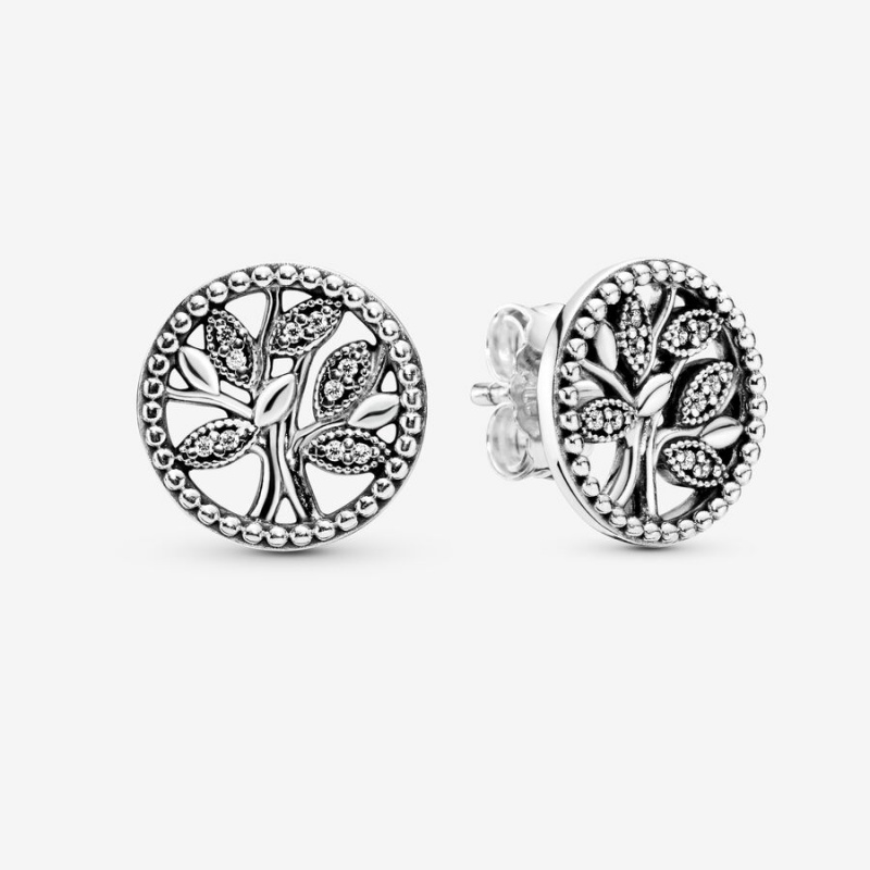 Pandora Sparkling Family Trees Stud Earrings Sterling Silver | 289-EWYOAU